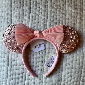 Disney Parks Baublebar Minnie Mouse Pink Rhinestone Ear Headband
